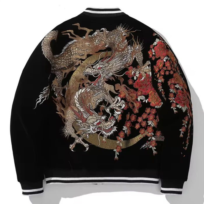 Dragon Blossom Embroidered Velvet Jacket
