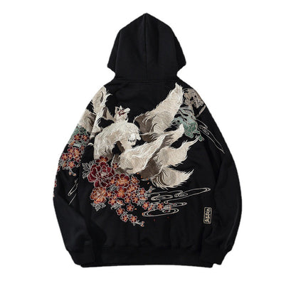 Nine-Tails Fox Embroidery Hoodie