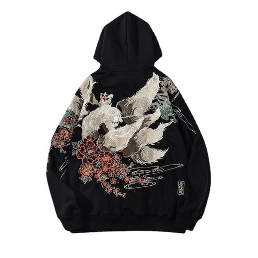 Nine-Tails Fox Embroidery Hoodie
