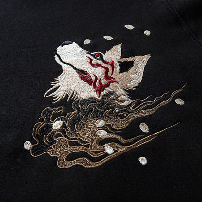 Nine-Tails Fox Embroidery Hoodie