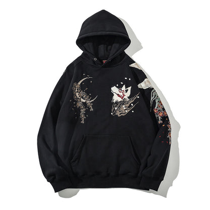 Nine-Tails Fox Embroidery Hoodie