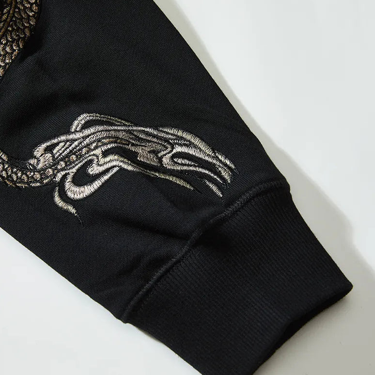 Twin Dragon Embroidery Hoodie