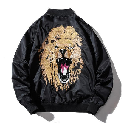 Fierce Tiger Embroidered Bomber Jacket