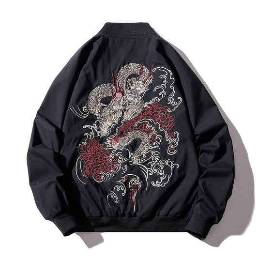 Dragon Embroidery Bomber Jacket