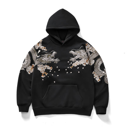 Twin Dragon Embroidery Hoodie