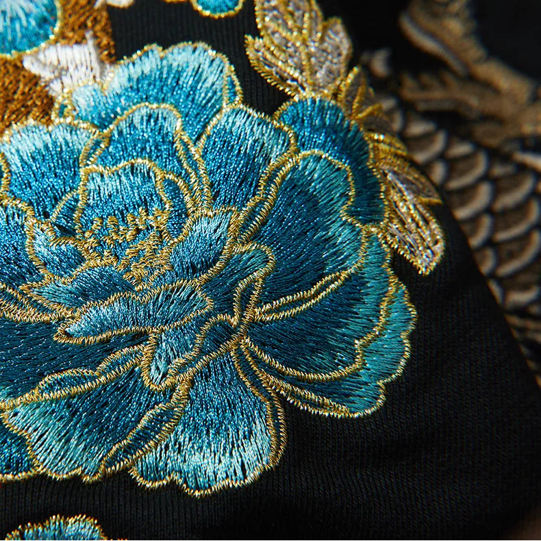 Twin Dragon Embroidery Hoodie