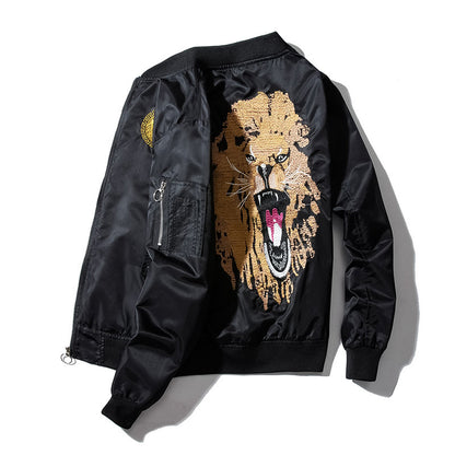 Fierce Tiger Embroidered Bomber Jacket