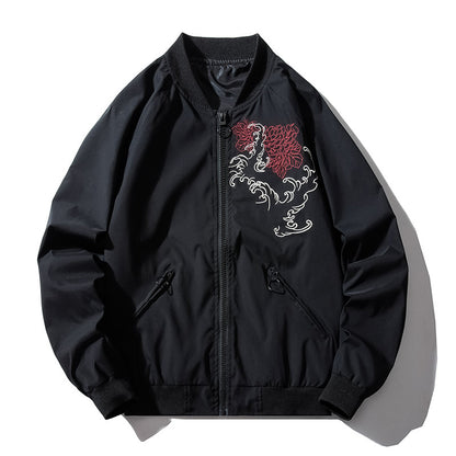 Dragon Embroidery Bomber Jacket