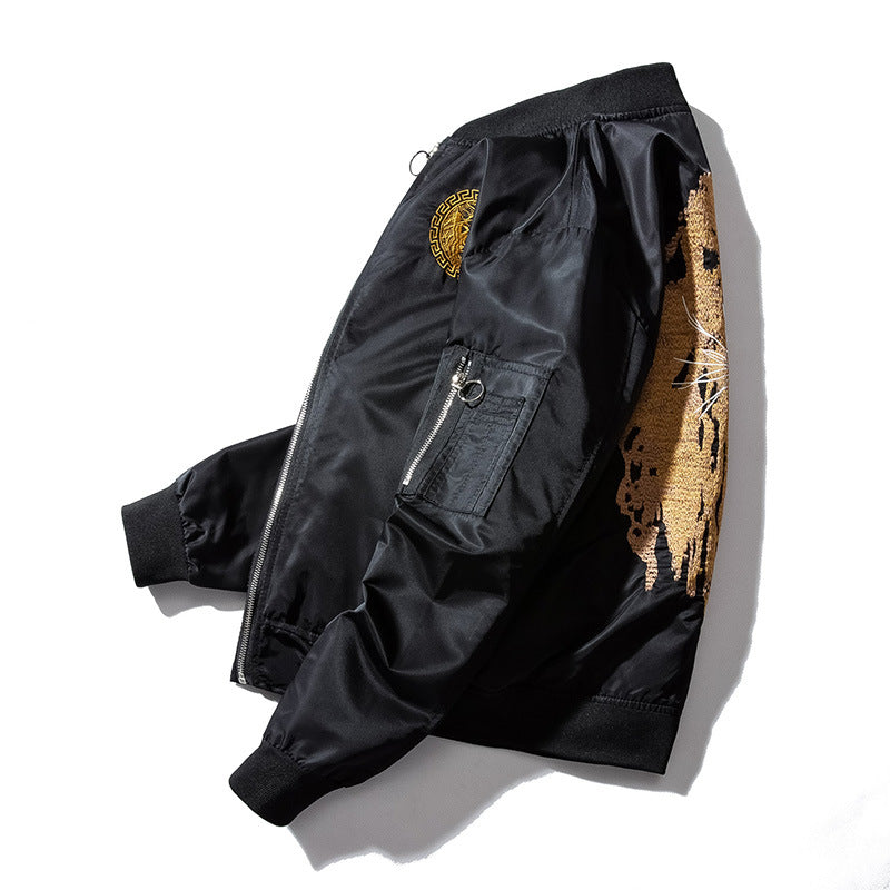 Fierce Tiger Embroidered Bomber Jacket