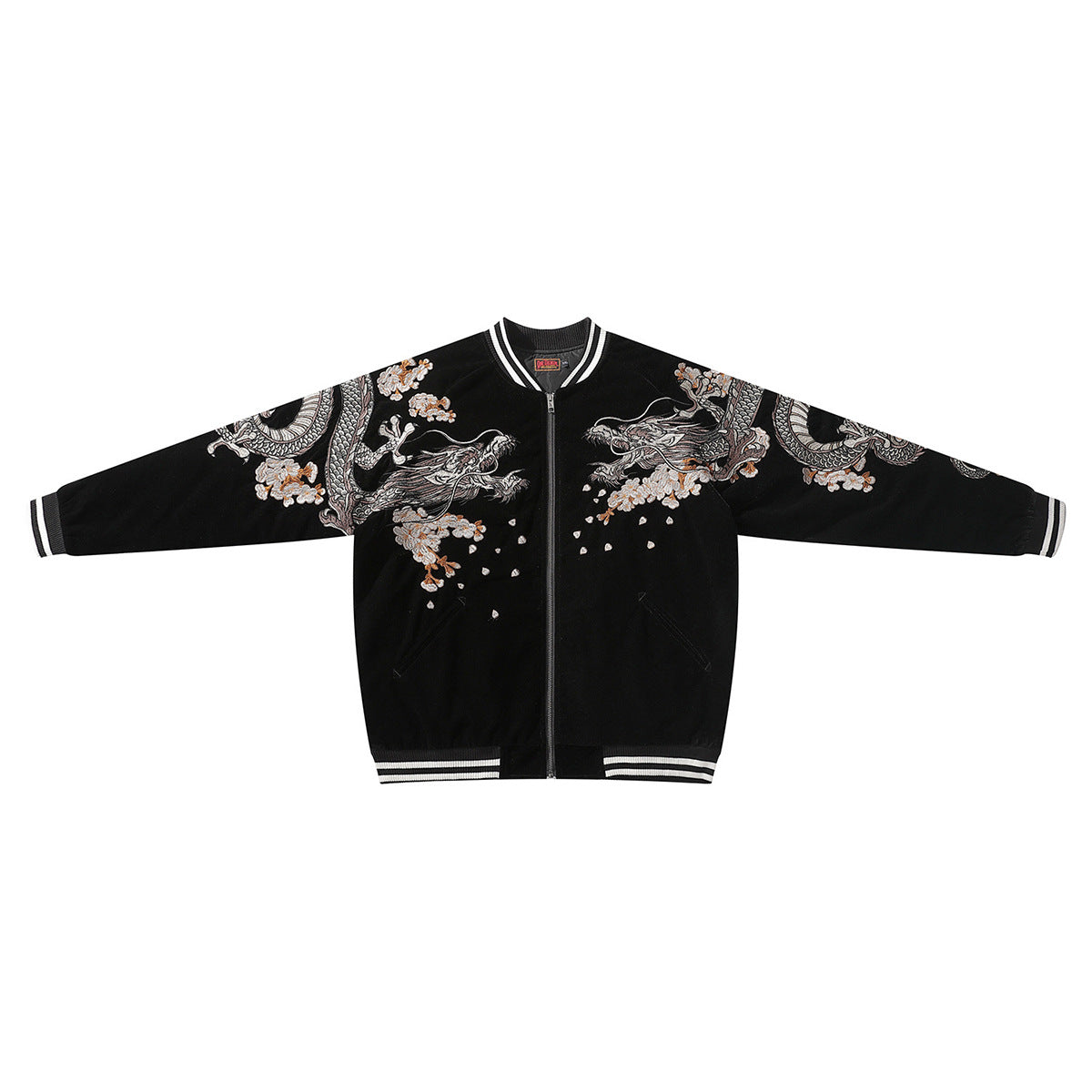 Twin Dragons Embroidered Velvet Jacket