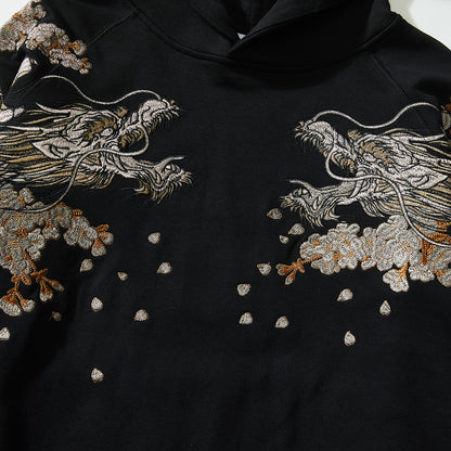 Twin Dragon Embroidery Hoodie