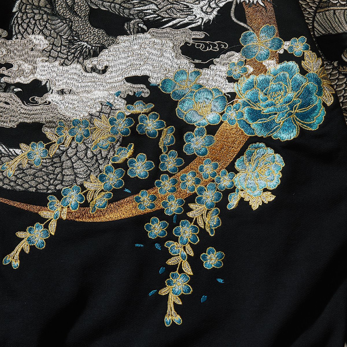 Twin Dragon Embroidery Hoodie