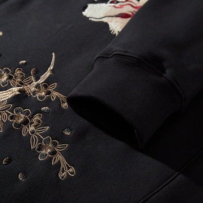 Nine-Tails Fox Embroidery Hoodie