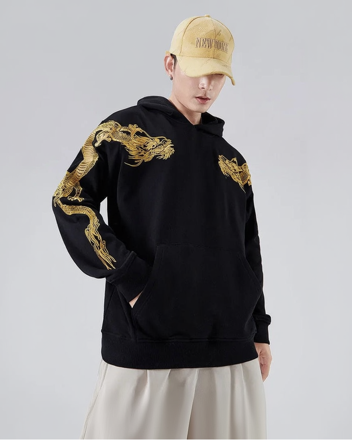 Double Draco Embroidery Hoodie