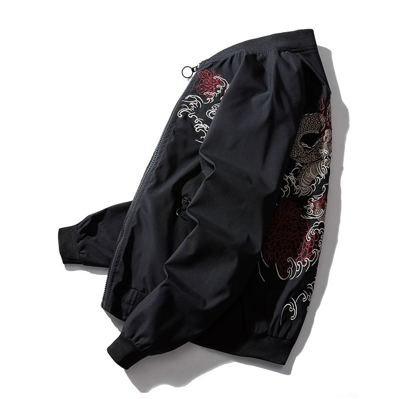 Dragon Embroidery Bomber Jacket