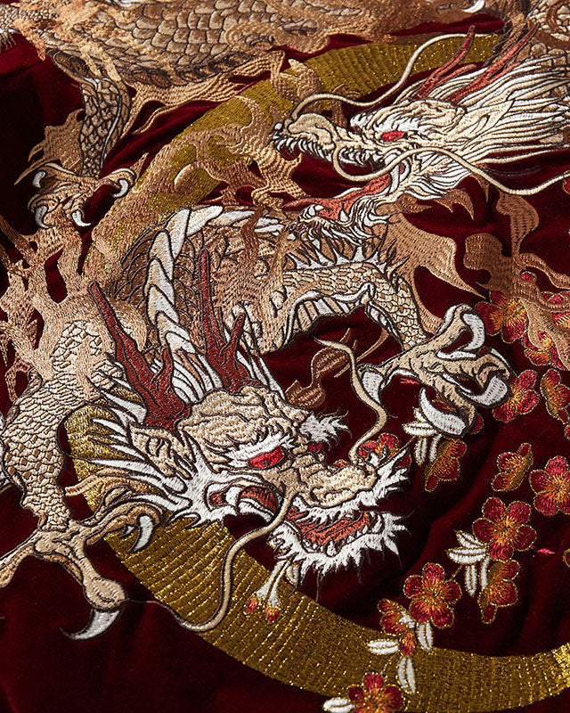[BOGO] Dragon Blossom Embroidered Velvet Jacket