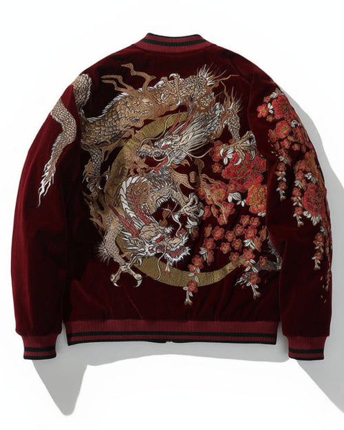 [BOGO] Dragon Blossom Embroidered Velvet Jacket