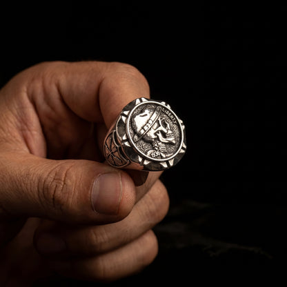 Hobo Nickel 1936 Skull Ring