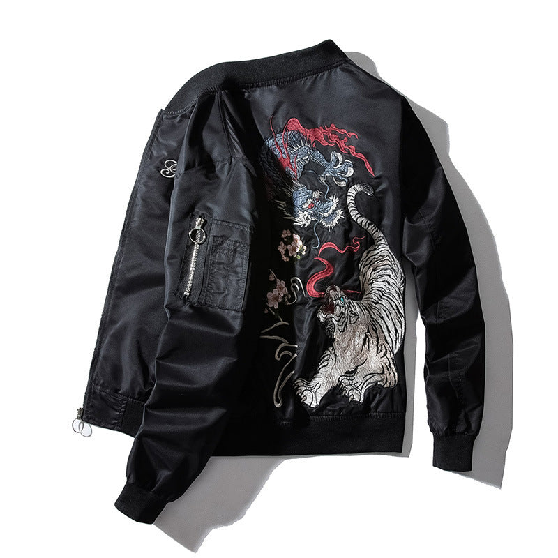 Bilateral Power Dragon Tiger Bomber Jacket