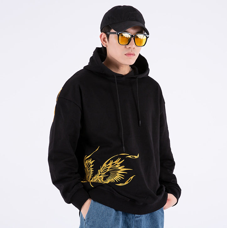 Golden Phoenix Embroidery Hoodie