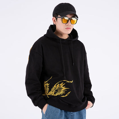 Golden Phoenix Embroidery Hoodie