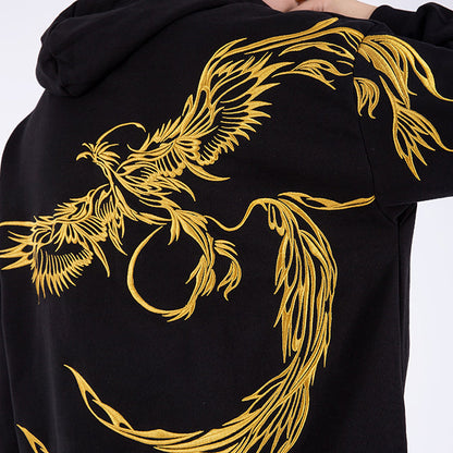 Golden Phoenix Embroidery Hoodie