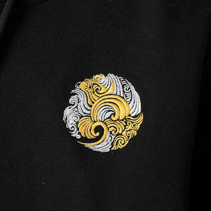 Green Dragon Embroidery Hoodie