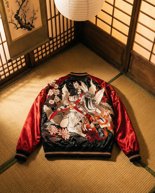 Geisha Kitsune Sukajan Jacket [REVERSIBLE]
